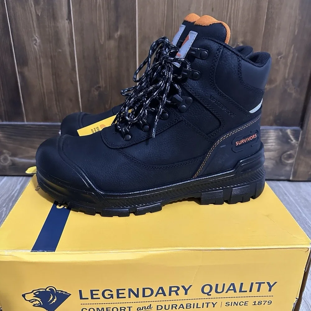 Herman Survivors Groundbreaker Men 7.5 Black Work Boots Steel Toe Waterproof NEW